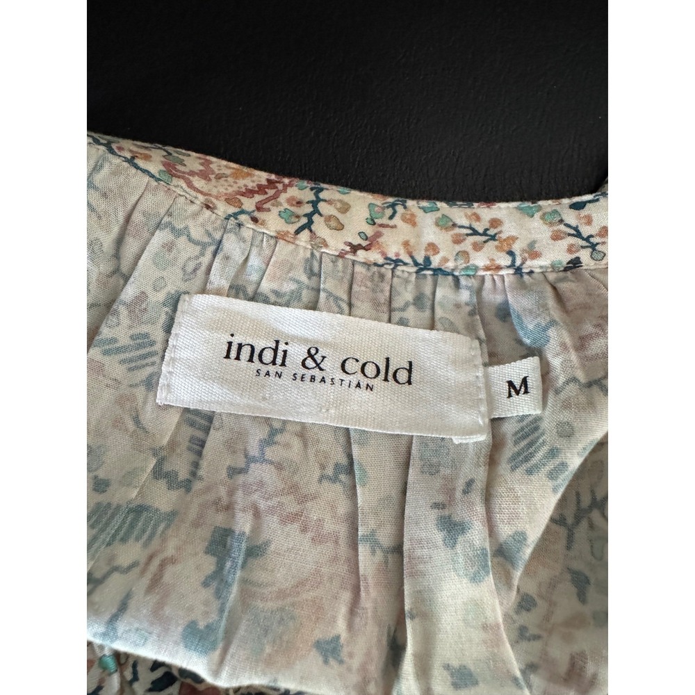 Indi & Cold San Sebastian Floral Paisley Lace Trim Blouse Womens M - Picture 6 of 9